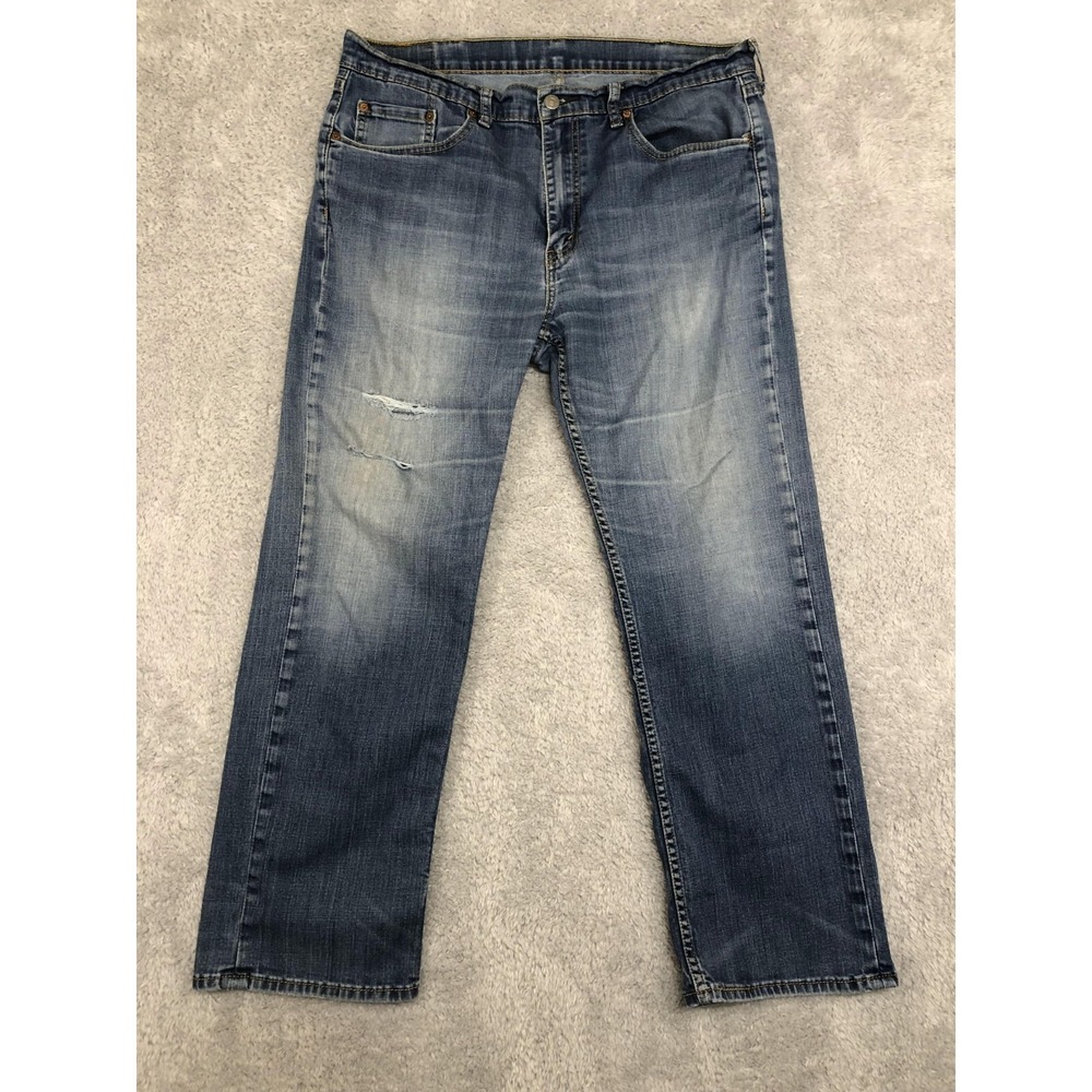 Levis 559 Jeans Men's Size 38x30 Blue Distressed Relaxed Straight Fit *Flaw